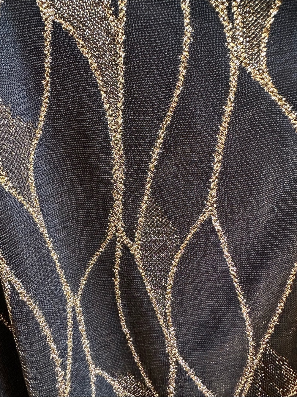 cleo Black Blouse with Gold Wave Pattern - Picture 2 of 7